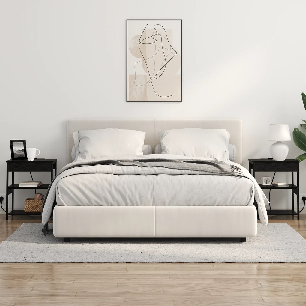 vidaXL Κομοδίνο Μαύρη δρυς 41 x 31 x 51 εκ. Επεξεργασμένο ξύλο
