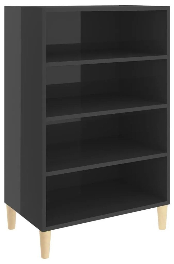 Ραφιέρα Γυαλιστερή Γκρι 57 x 35 x 90 εκ. από Επεξ. Ξύλο - Γκρι