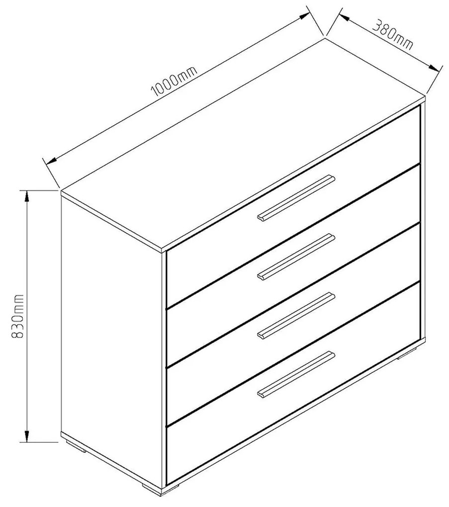 Ξύλινη Συρταριέρα REVEN Λευκή-Καφέ-Navy 100x38.3x83.2cm