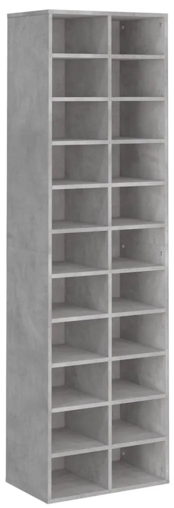 vidaXL Παπουτσοθήκη Γκρι Σκυροδέματος 54x34x183 εκ. Επεξεργασμένο Ξύλο