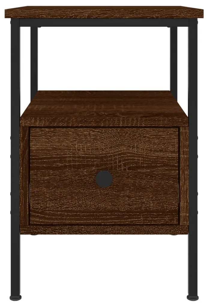 vidaXL Κομοδίνα 2 τεμ. Καφέ Δρυς 34 x 36 x 50 εκ. Επεξεργασμένο Ξύλο