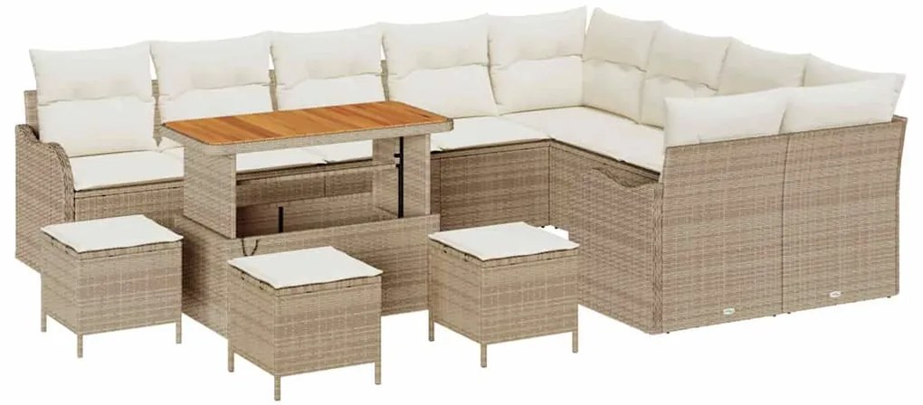 vidaXL Σετ Καναπέ Κήπου 13 pcs Μπεζ, Κρέμα 110 x 55 x 71 εκ