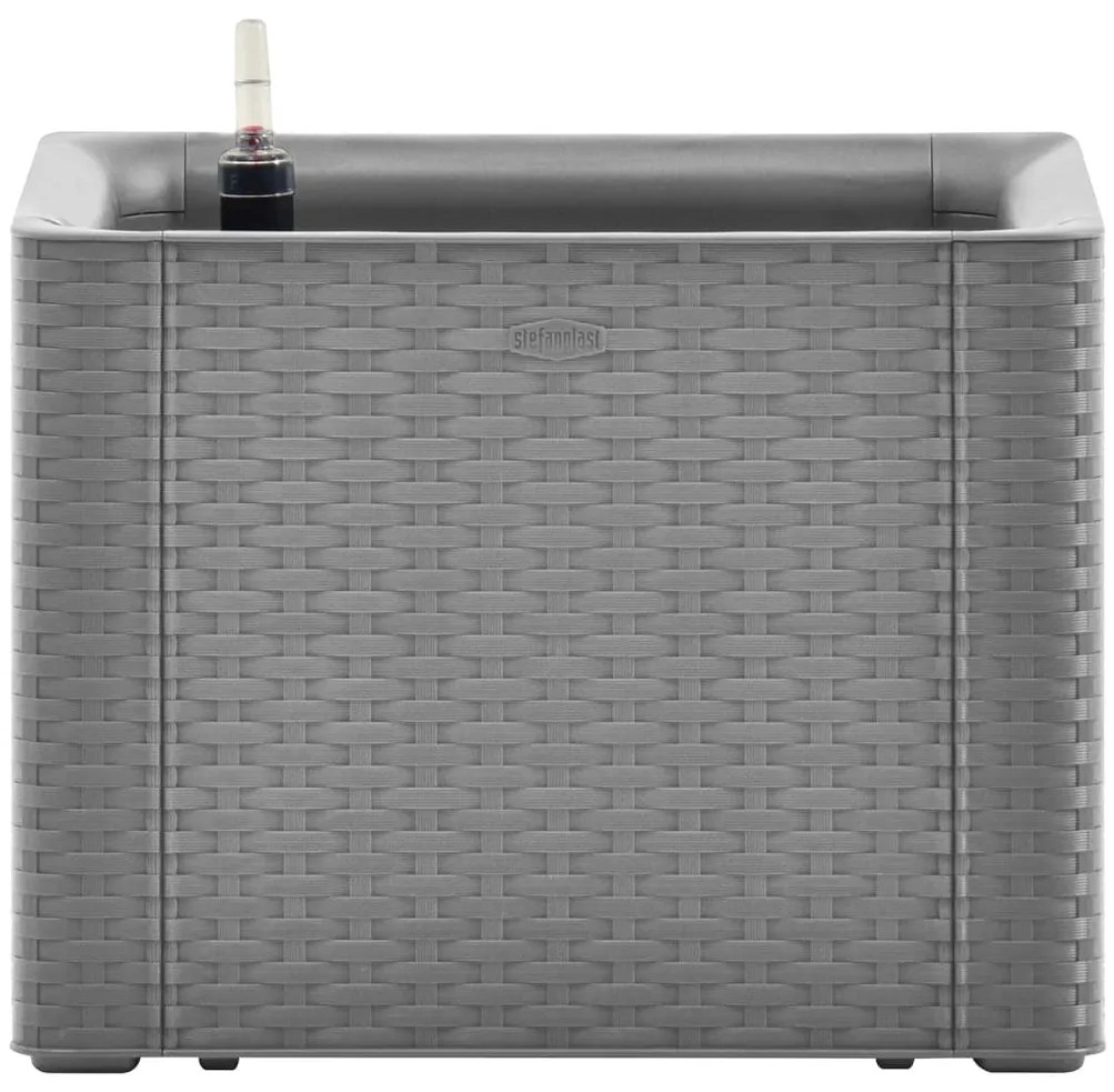 vidaXL Ζαρντινιέρα Κήπου Γκρι 43x43x33 εκ. με Αυτόματο Πότισμα