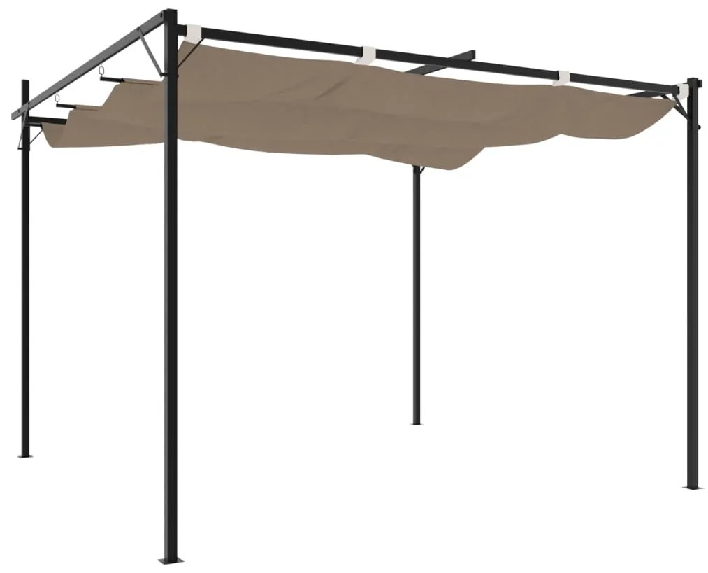 vidaXL Πέργκολα με Πτυσσόμενη Οροφή Taupe 295 x 292 x 230 εκ.