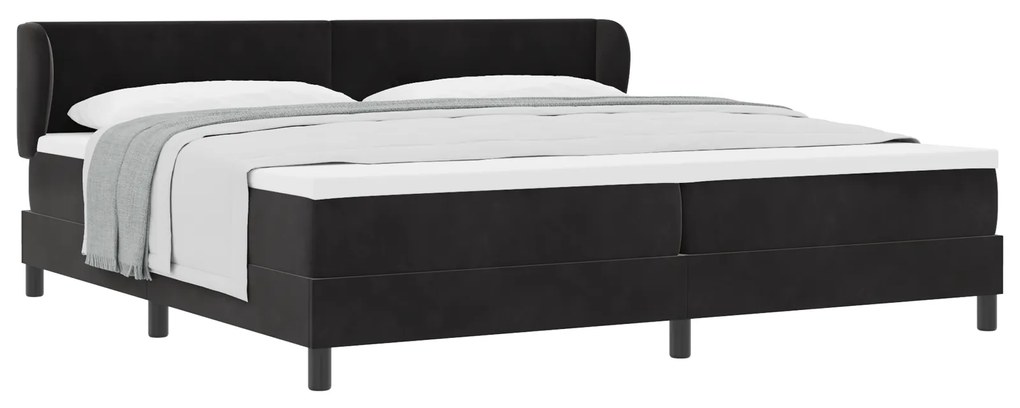 vidaXL Κρεβάτι με Στρώμα Μαύρο 200x200 cm Βελούδο