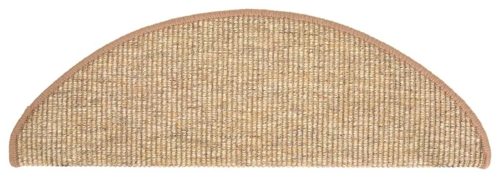 vidaXL Πατάκια Σκαλιών 15 τεμ. Ανοιχτό Καφέ Ημίστρογγυλά Μεγάλα 65x21x4 εκ.