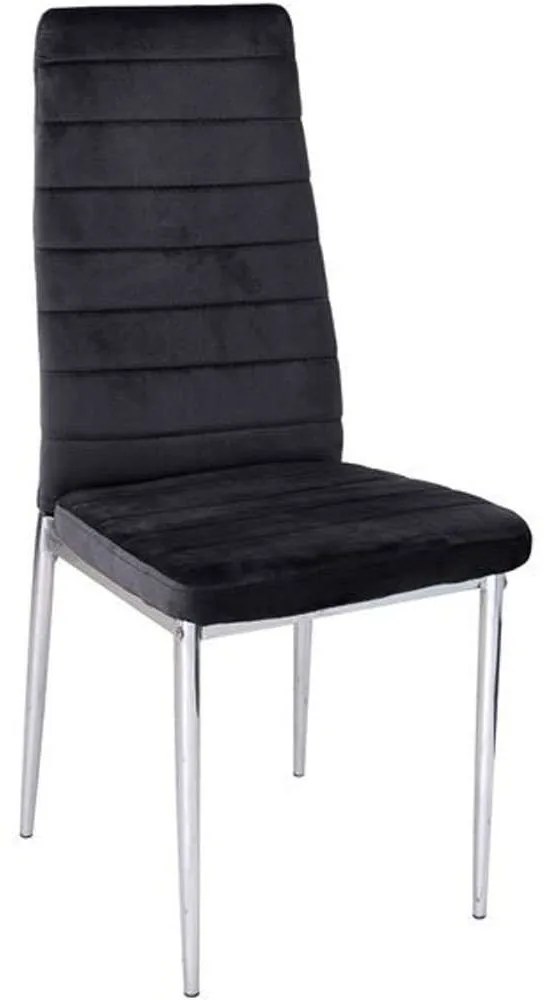 Καρέκλα Jetta ΕΜ966Χ,7Κ 40x50x95cm Chrome-Black Velvet, Metal