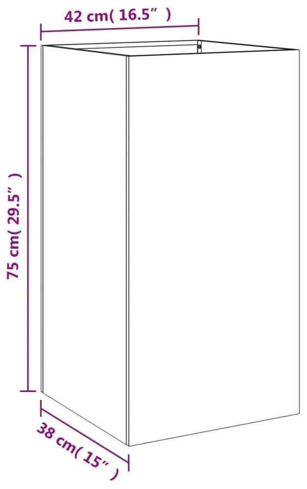 Ζαρντινιέρα Λευκή 42x38x75 εκ. από Χάλυβα - Λευκό