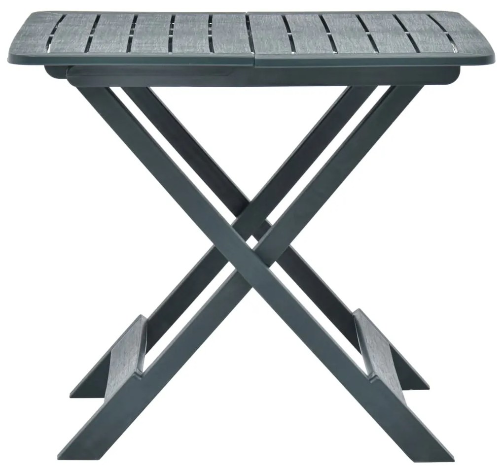 vidaXL Τραπέζι Κήπου Πτυσσόμενο Πράσινο 79 x 72 x 70 εκ. Πλαστικό