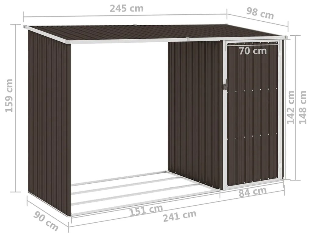 ΥΠΟΣΤΕΓΟ ΞΥΛΩΝ/ΑΠΟΘΗΚΗ ΚΗΠΟΥ ΚΑΦΕ 245X98X159 ΕΚ. ΓΑΛΒ. ΑΤΣΑΛΙ 46296