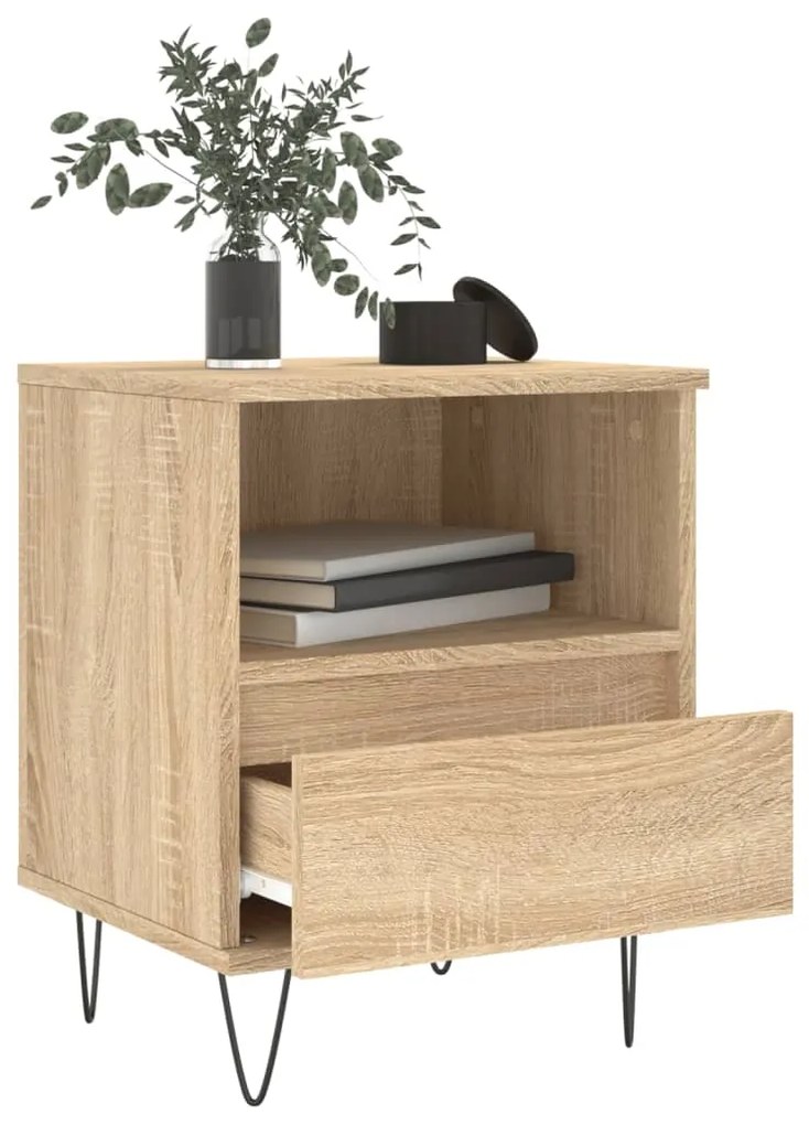 vidaXL Κομοδίνο Sonoma Δρυς 40 x 35 x 50 εκ. από Επεξεργ. Ξύλο