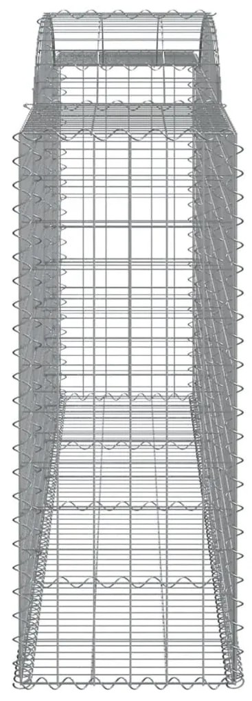 Συρματοκιβώτια Τοξωτά 8 τεμ. 300x50x120/140 εκ. Γαλβαν. Ατσάλι - Ασήμι