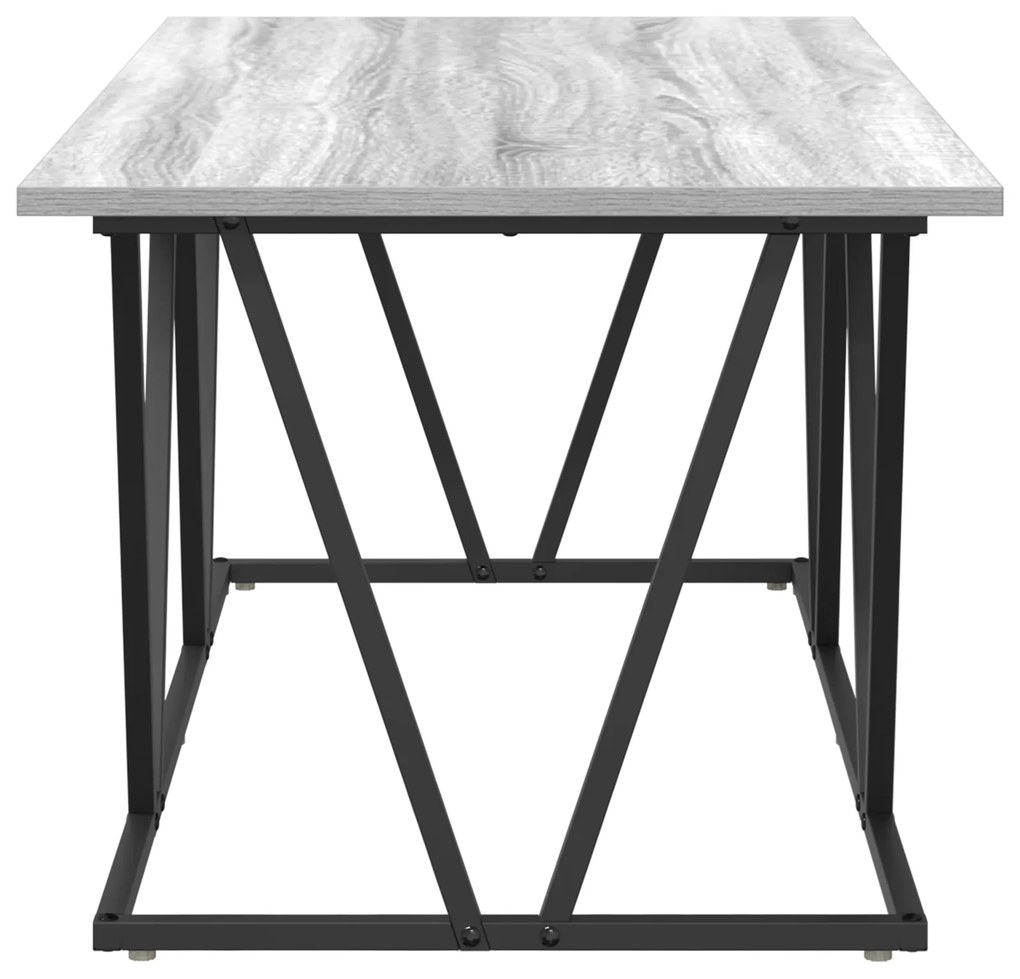 vidaXL Γκρι τραπέζι καφέ 100x50x40 εκ. Φτιαγμένο από επεξεργασμένο ξύλο και μέταλλο