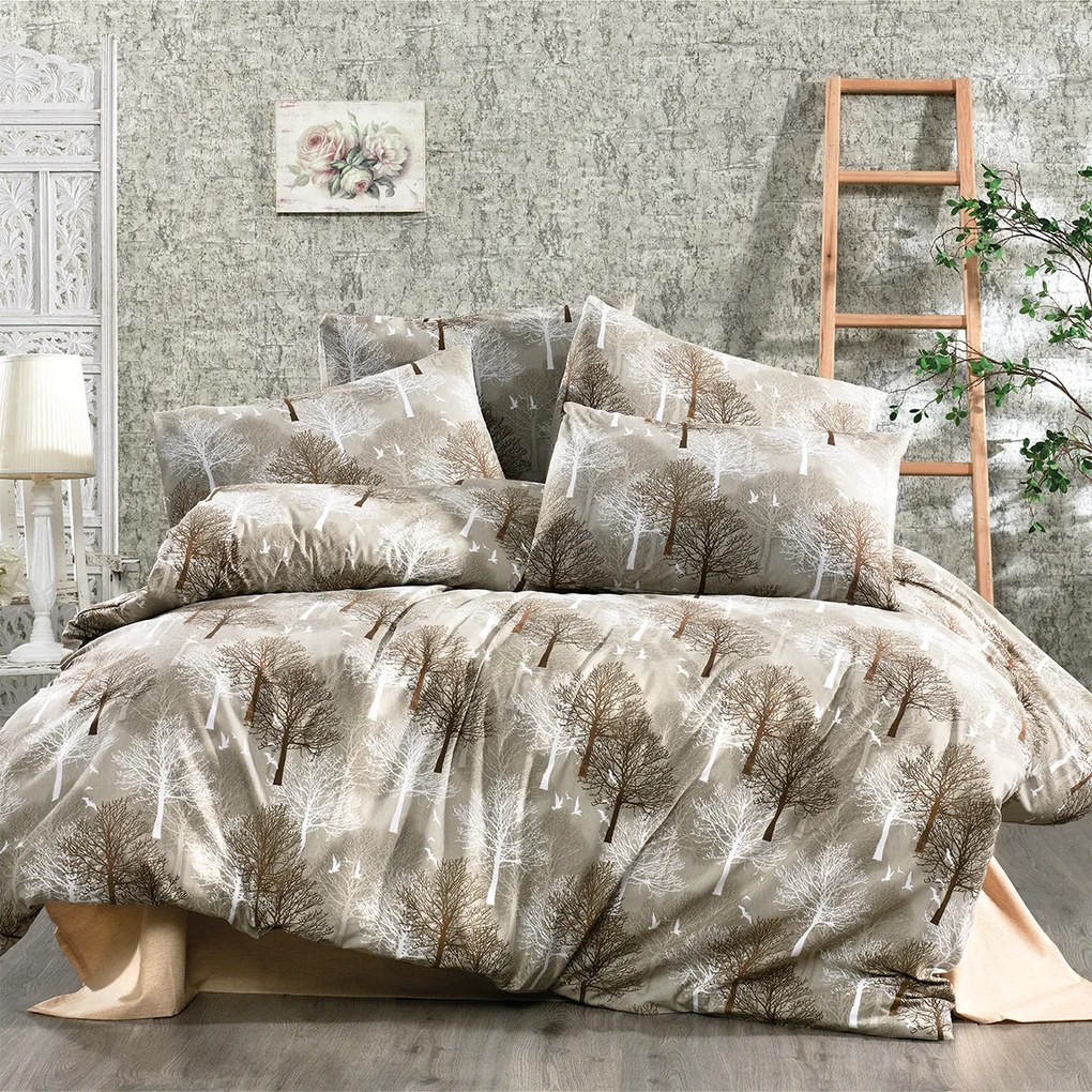 Σεντόνια Υπέρδιπλα (Σετ 240x270) Dimcol Forest 311 Beige