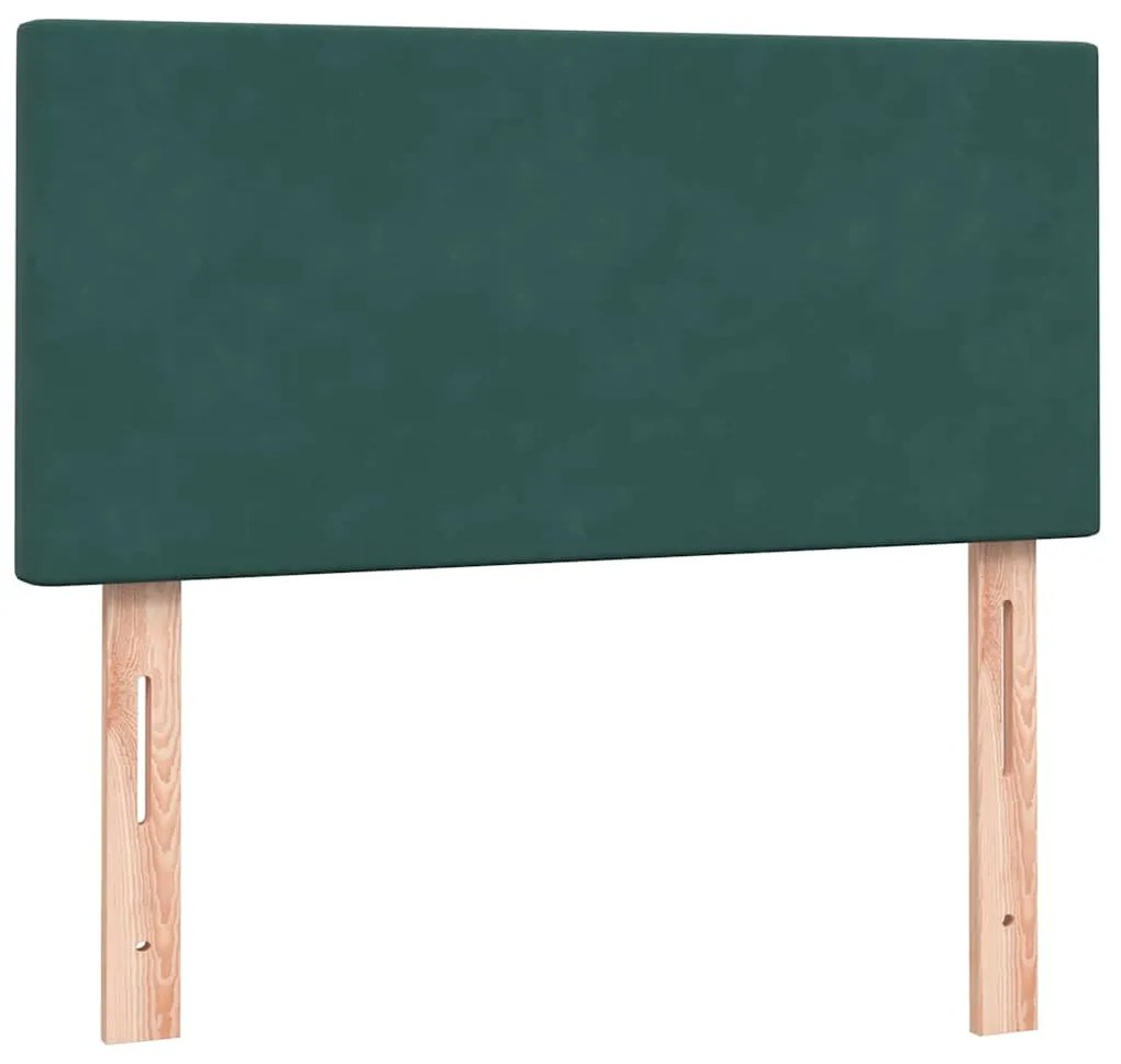 Box Spring κρεβάτι με στρώμα σκούρο πράσινο 80x220εκ. Βελούδινο 3317382