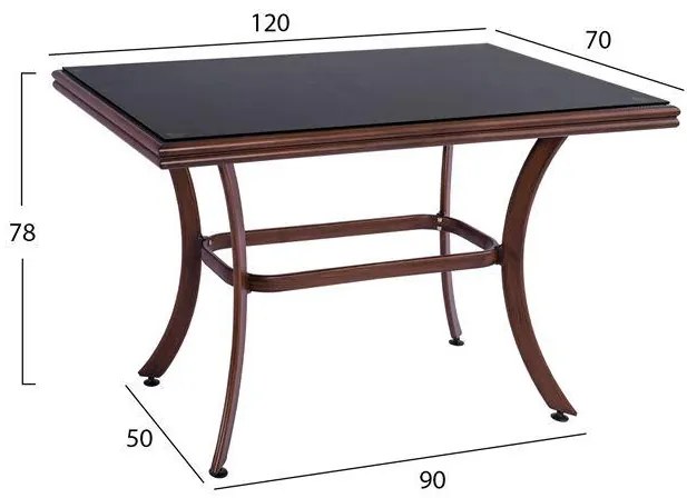 Σετ Κήπου Τραπεζαρία HM10548 5 τεμ Bamboo Look Αλουμινίου Καφέ με Τραπέζι 120x70x78 εκ. &amp; 4 Καρέκλες