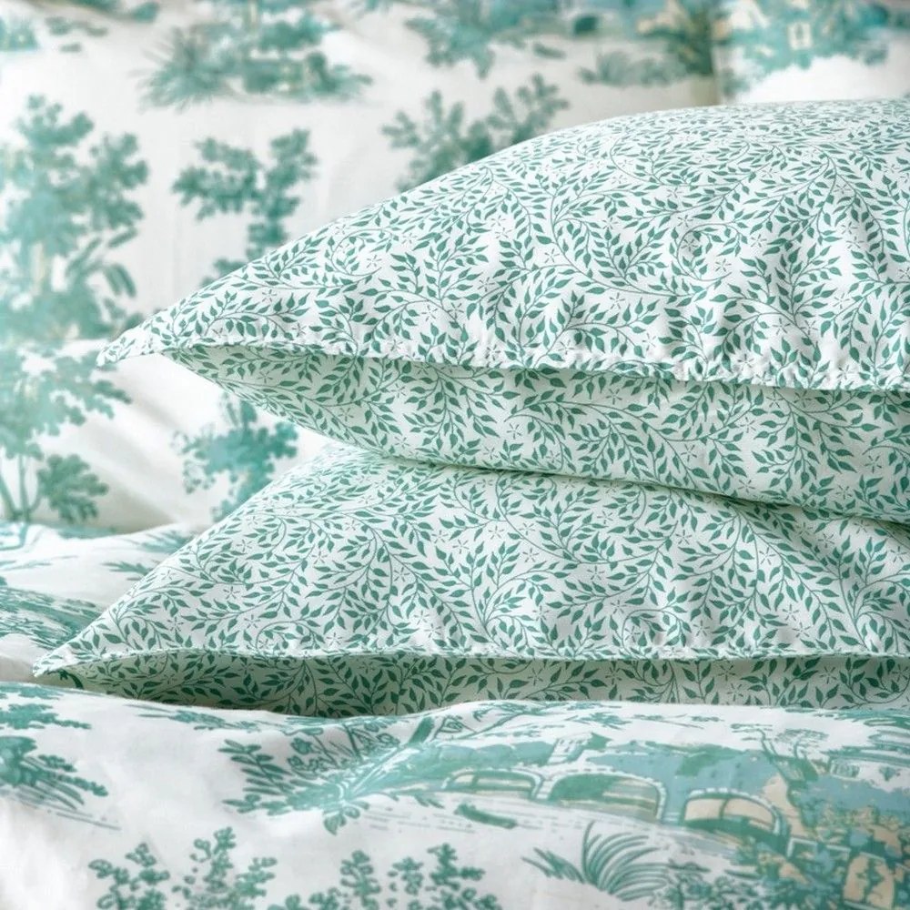 Μαξιλαροθήκες Toile 02A (Σετ 2τμχ) Green-Ecru Kentia 50Χ70 100% Cotton Satin
