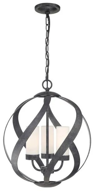 Κρεμαστό Φωτιστικό Οροφής 3xE14 Παλαιωμένο Μαύρο IP44 Blacksmith QN-BLACKSMITH-3P-OBK Quintiesse Elstead Lighting-QN-BLACKSMITH- QN-BLACKSMITH-3P-OBK