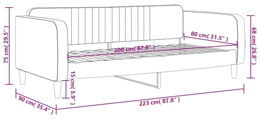 Καναπές Κρεβάτι Μπλε 80 x 200 εκ. Βελούδινος - Μπλε