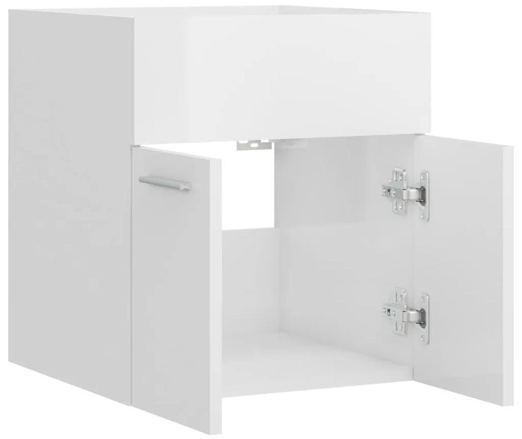 vidaXL Ντουλάπι Νιπτήρα Γυαλιστερό Λευκό 41x38,5x46 εκ από Επεξ. Ξύλο