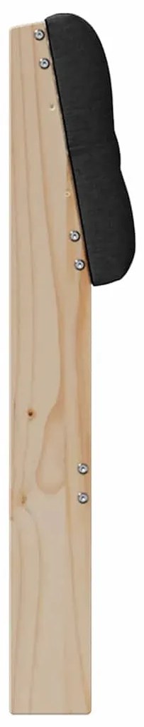 vidaXL Ταπετσαρισμένο κεφαλάρι Μαύρο 135 cm Στερεά ξυλεία πεύκου