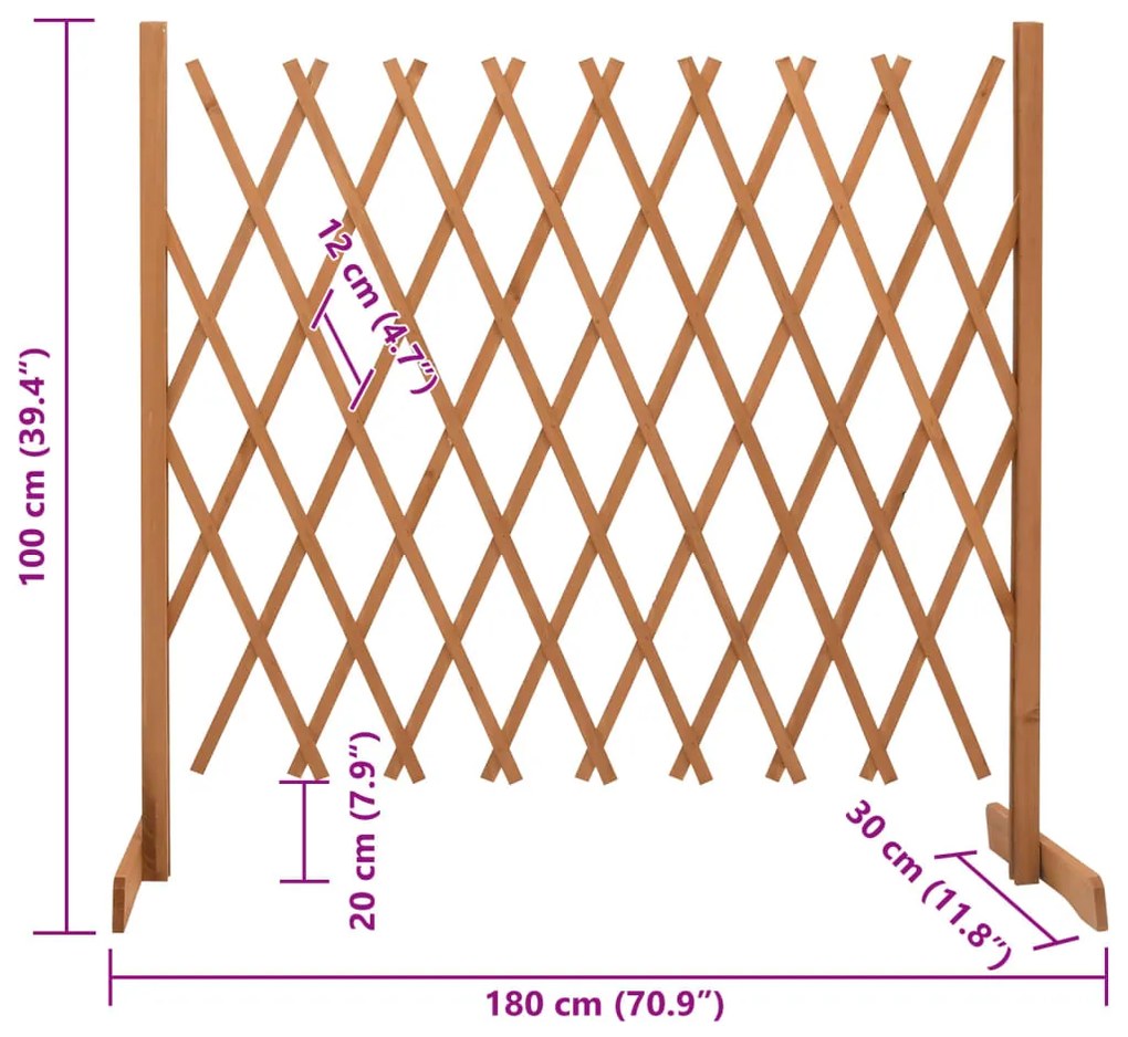 vidaXL Καφασωτό Φράχτης Κήπου Πορτοκαλί 180x100 εκ. Μασίφ Ξύλο Ελάτης