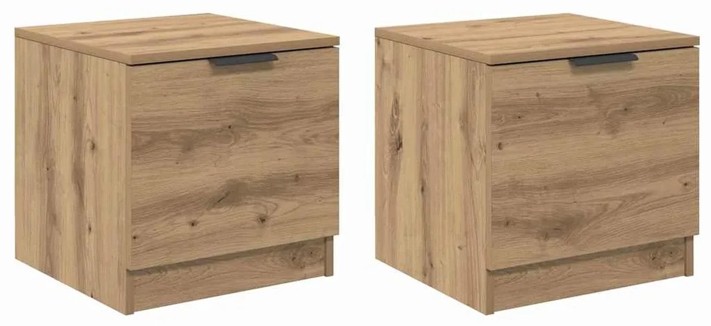 vidaXL Ντουλάπι κρεβατιού 2 pcs artisan δρυς 40 x 39 x 40 εκ.