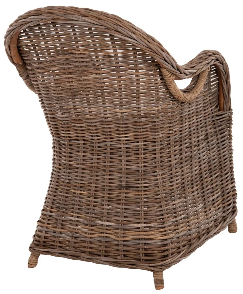Καρέκλα - Πολυθρόνα KEYLA C9536 Καφέ Rattan με Εκρού Μαξιλάρι 63x65x87Υεκ. 63x65x87 εκ.