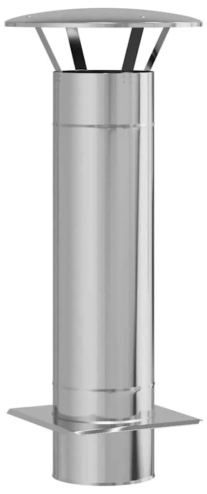 vidaXL Επέκταση Καμινάδας Ασημί 35 x 35 x 82 εκ. Ανοξείδωτο ατσάλι
