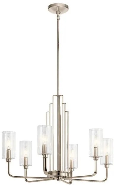 Πολυέλαιος Κρεμαστό Φωτιστικό 6xE14 Kimrose Quintiesse Elstead Lighting QN-KIMROSE6-PN Νίκελ Ματ