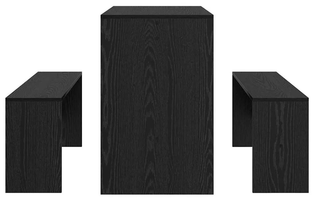 vidaXL Σετ τραπεζαρίας 2 pcs Μαύρη δρυς Επεξεργασμένο ξύλο