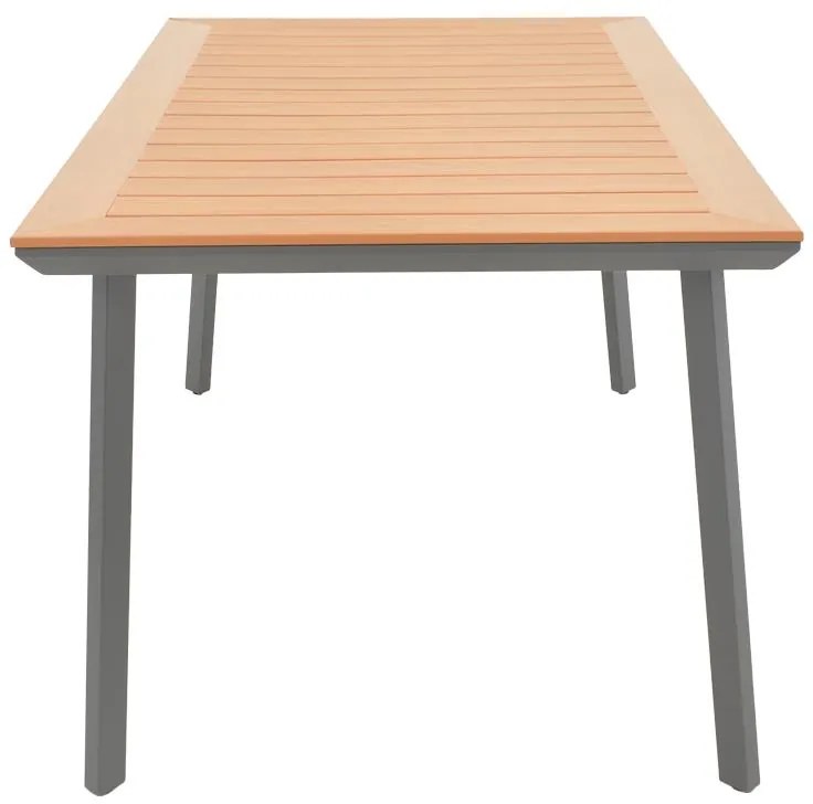 Τραπέζι Griffith Ανθρακί αλουμίνιο και plywood σε φυσική απόχρωση 160x80x74εκ 160x90x74 εκ.