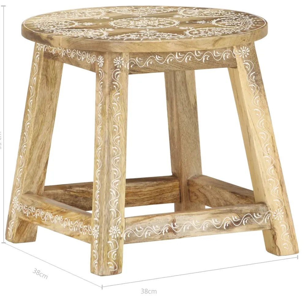 vidaXL Σκαμπό Ζωγραφισμένο στο Χέρι 38 x 38 x 35 εκ. Μασίφ Ξύλο Μάνγκο