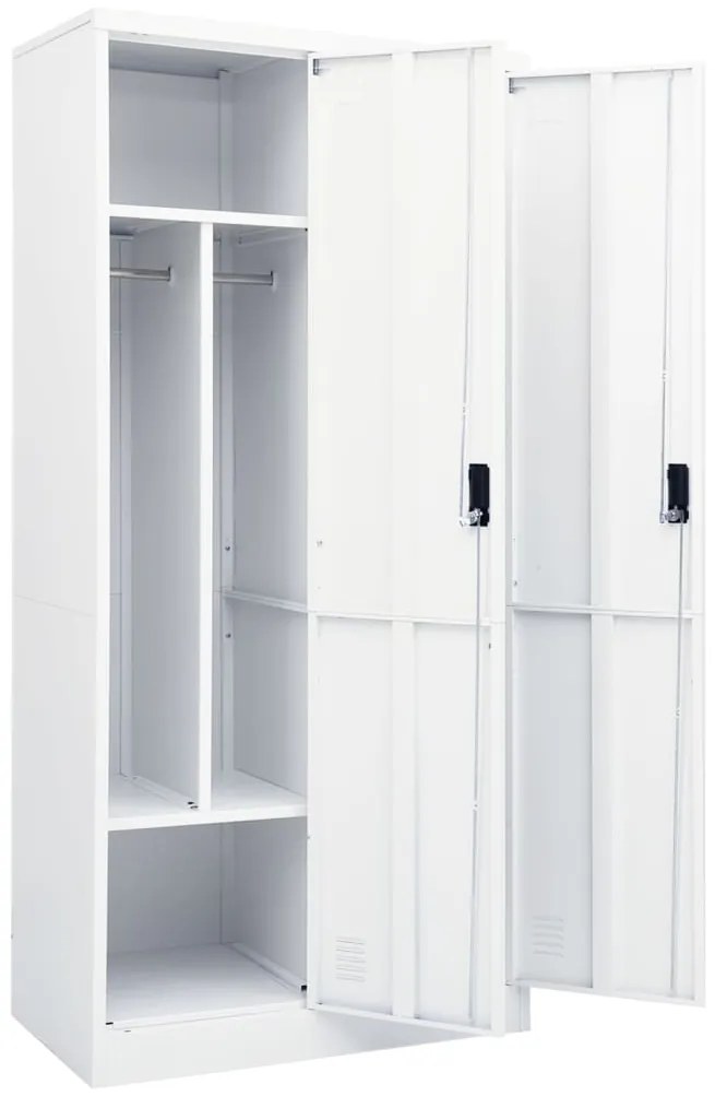 vidaXL Ντουλάπα Λευκή 80 x 50 x 180 εκ. από Χάλυβα