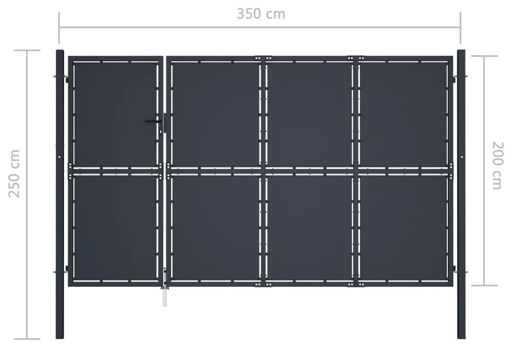 ΠΟΡΤΑ ΠΕΡΙΦΡΑΞΗΣ ΚΗΠΟΥ ΑΝΘΡΑΚΙ 350 X 200 ΕΚ. ΑΤΣΑΛΙΝΗ 144540