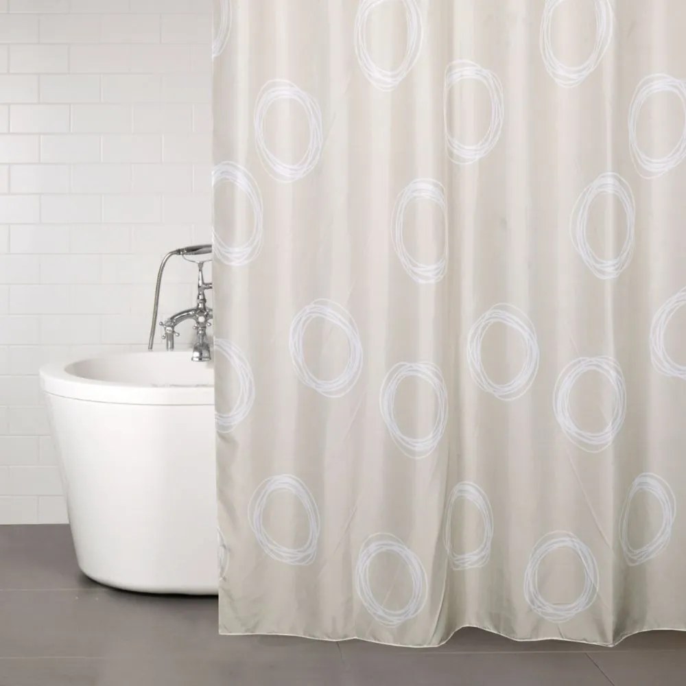 Κουρτίνα Μπάνιου Ronda 02384.001 180x200 Beige-White 180Πx200Υ Πολυέστερ