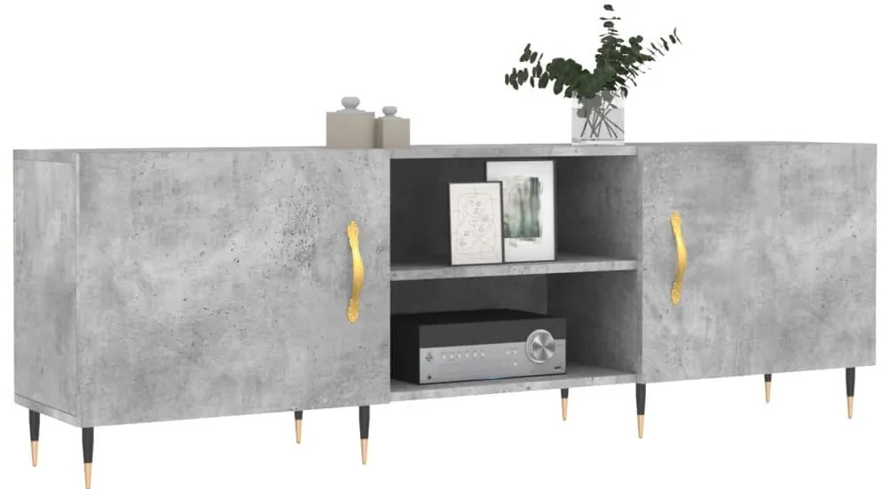 vidaXL Έπιπλο Τηλεόρασης Γκρι Σκυροδέματος 150x30x50 εκ. Επεξ. Ξύλο