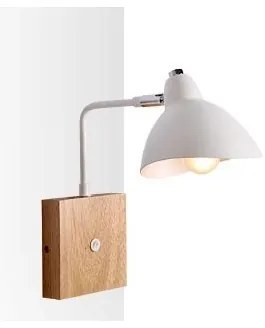 Απλίκα φωτιστικό μεταλλικό με ξύλο InLight-43387-WHITE-Λευκό 43387-WHITE