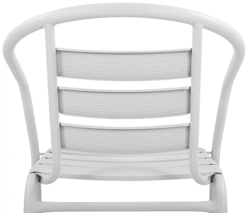 Καρέκλα - Πολυθρόνα LAURA C5037.02 Μεταλλική Λευκή με Φέτες Αλουμινίου 54x59x73Υ εκ. 54x59x73 εκ.