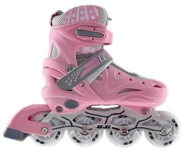 Αυξομειούμενα Πατίνια Roller G&amp;C SK10 ΣΕΤ 3ΣΕ1 ΡΟΖ/ΓΚΡΙ LED-LARGE (38-42)