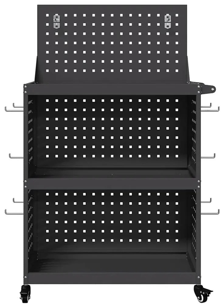 vidaXL Καρότσι εργαλείων Μαύρο 65 x 35 x 111 εκ Ψυχρής έλασης χάλυβας