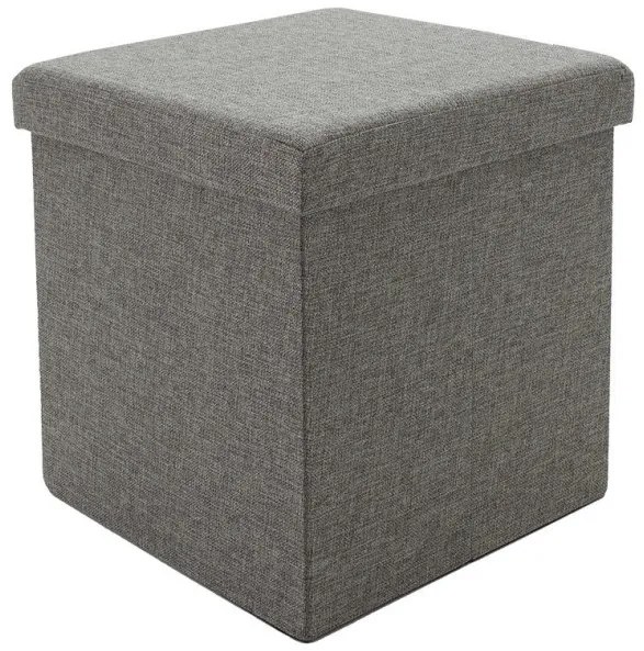Σκαμπό-μπαούλο Crystal Ύφασμα Γκρι 38x38x38εκ 257-000013 Pakoworld-257-000013-Γκρι 257-000013