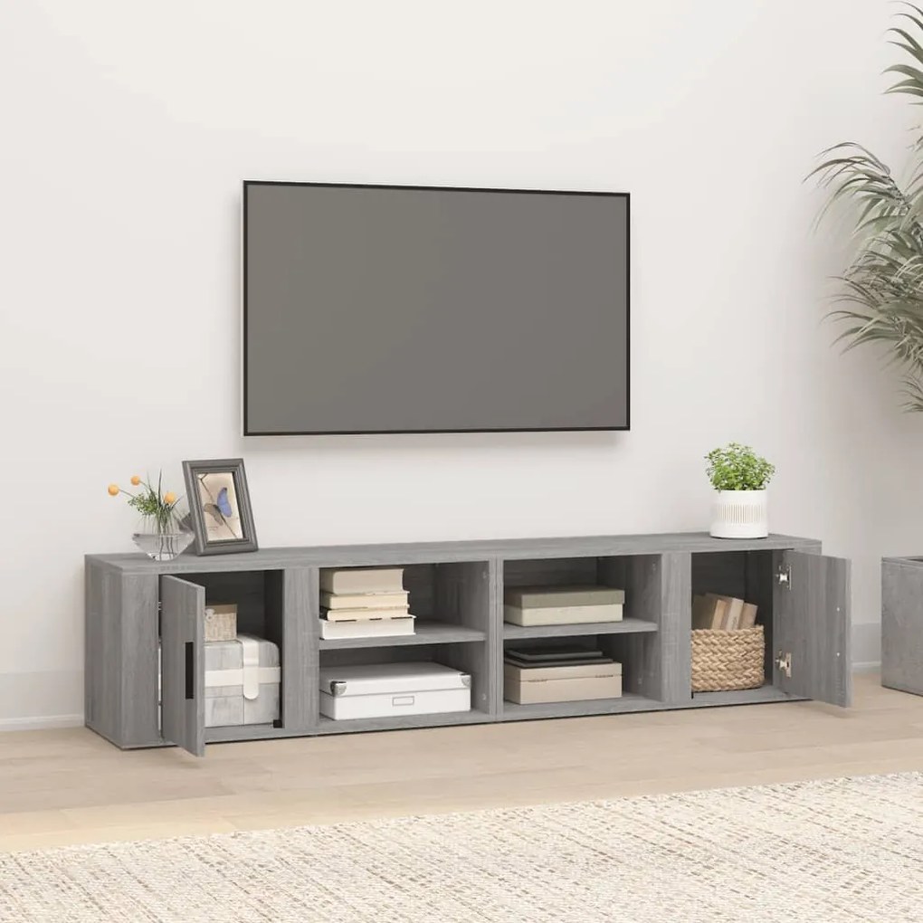 vidaXL Έπιπλα Τηλεόρασης 2 τεμ. Γκρι Sonoma 80x31,5x36 εκ. Επεξ. Ξύλο