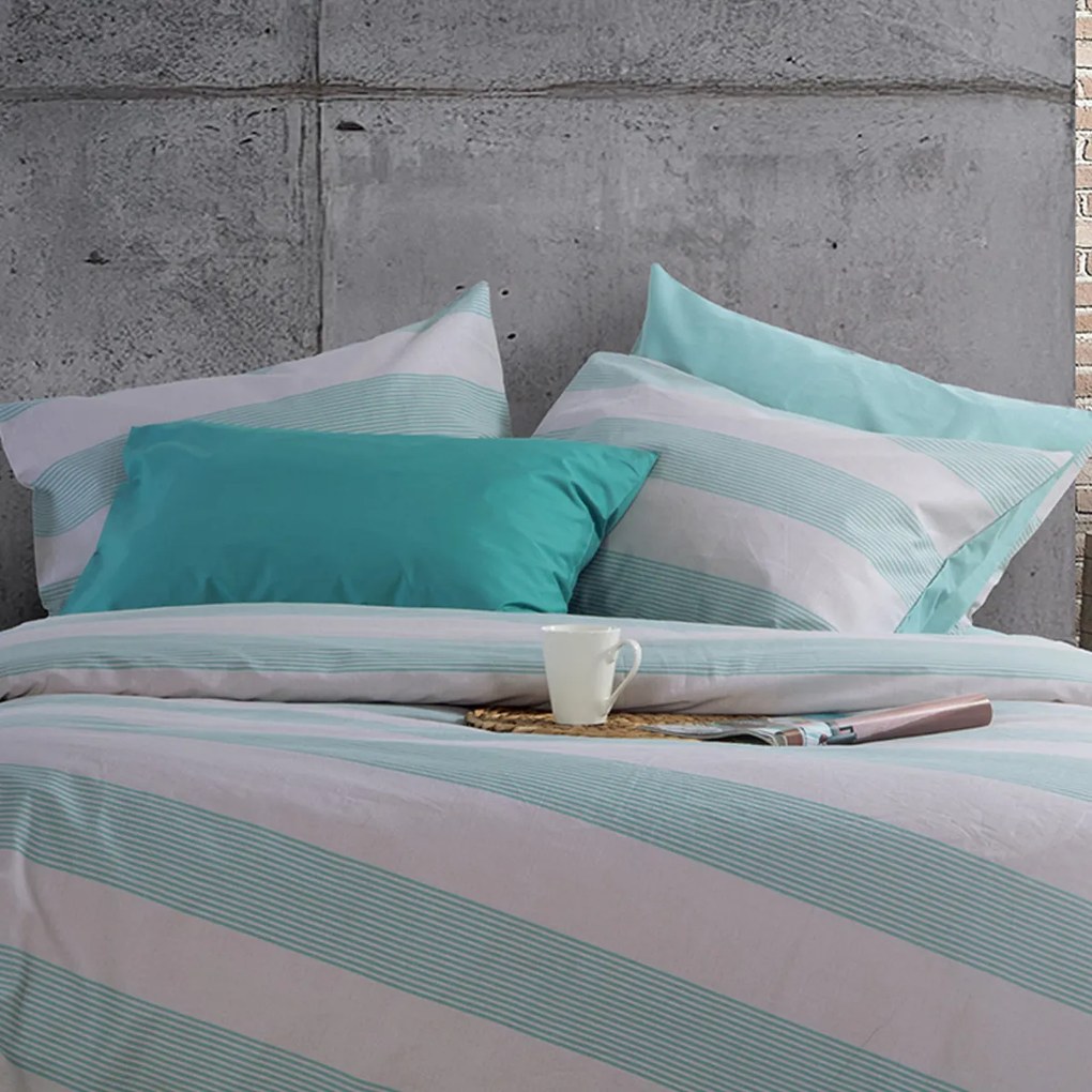 Μαξιλαροθήκη (52x72) Nef-Nef Homeware Casual Stripe Petrol