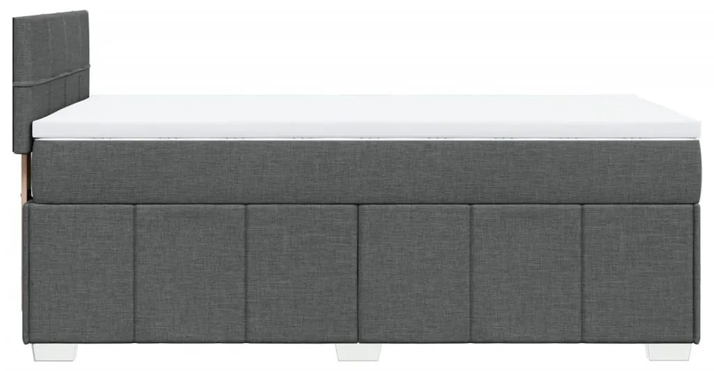 Κρεβάτι Boxspring με Στρώμα Σκούρο Γκρι 100x200 εκ. Υφασμάτινο - Γκρι