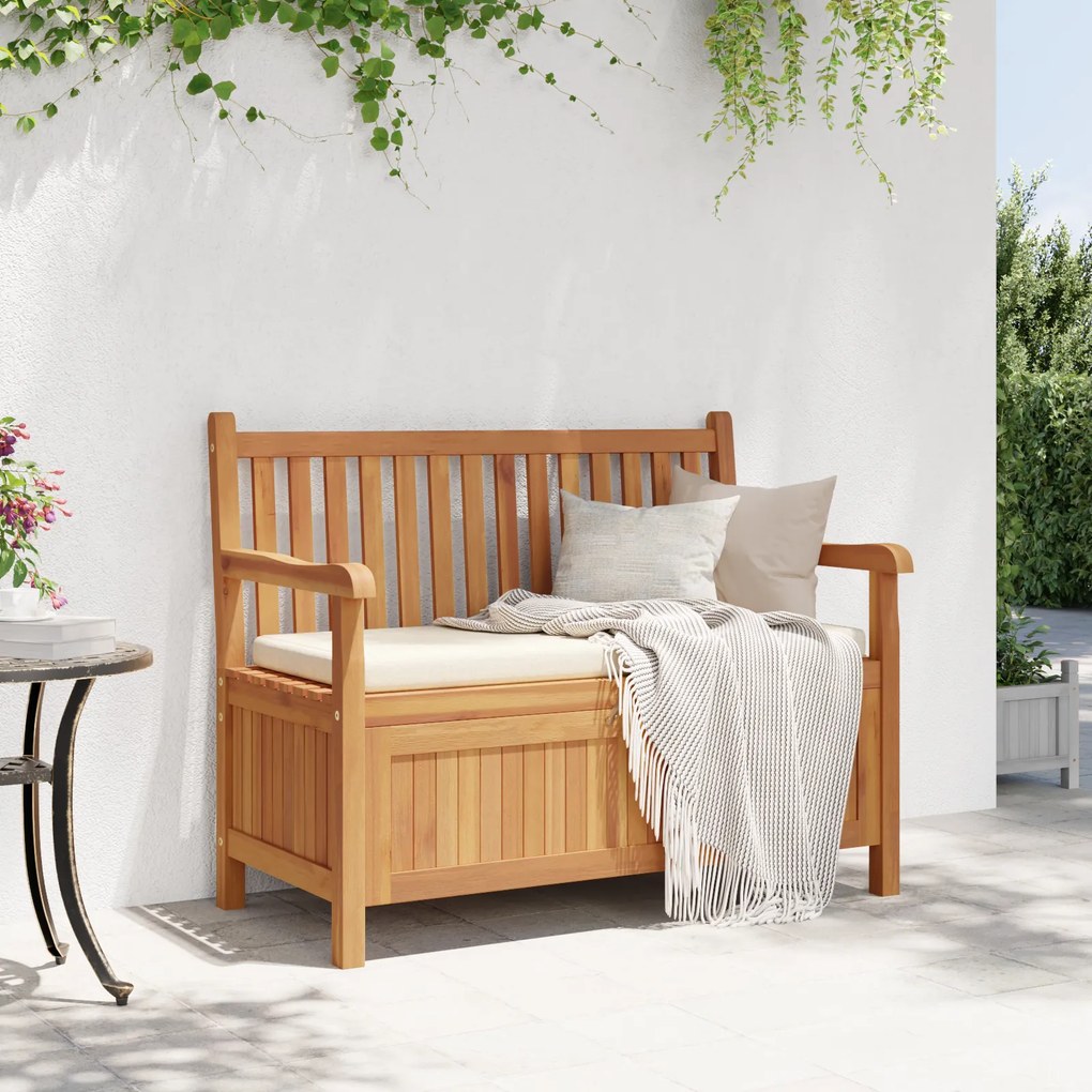 vidaXL Πάγκος Αποθήκευσης Κήπου Καφέ 228 x 60 x 90 εκ Μασίφ ξύλο teak