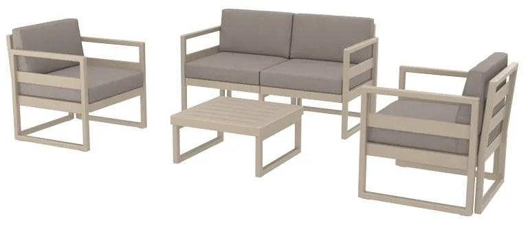 ZITA PLUS MYKONOS SET 2ΘΕΣ.TAUPE/ΜΑΞ. L.BROWN(2ΘΕΣ.+2ΠΟΛ.+ΤΡΑΠ 65εκ.) 138Χ72Χ75/73Χ72Χ75/65Χ65Χ33εκ.20.0448.1