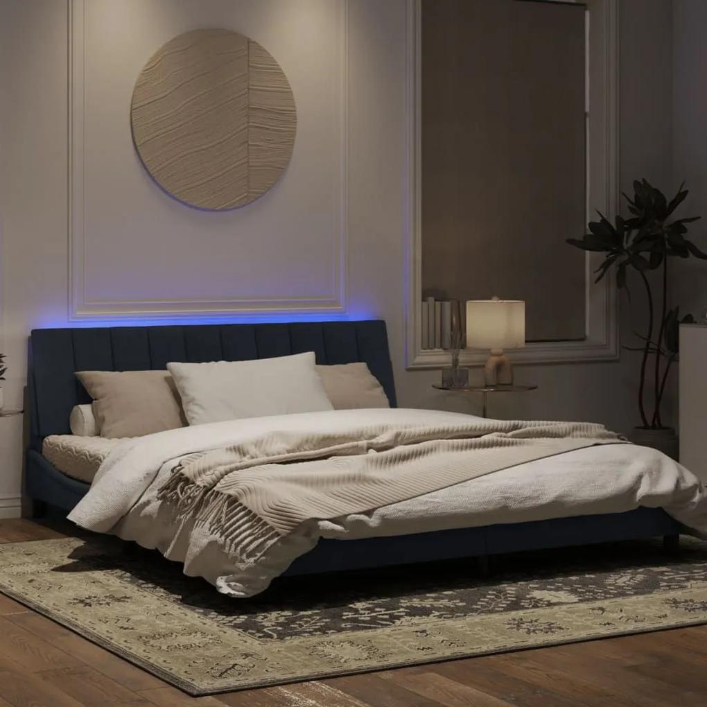 Πλαίσιο Κρεβατιού με LED Σκούρο Γκρι 180x200 εκ. Βελούδινο - Γκρι