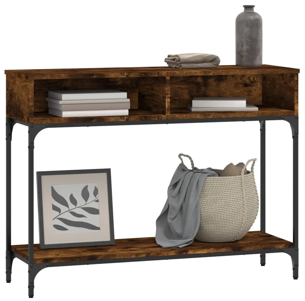 vidaXL Τραπέζι Κονσόλα Καπνιστή Δρυς 100x30,5x75 εκ. Επεξεργ. Ξύλο