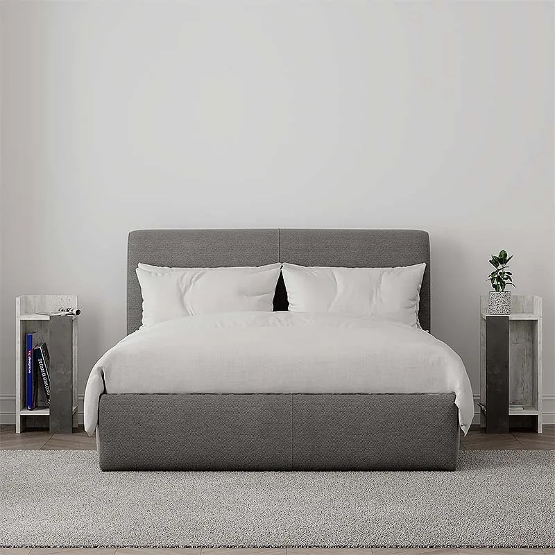 Κομοδίνο Elos Megapap σετ 2 τεμαχίων χρώμα λευκό αντικέ - γκρι ρετρό 25x27x60εκ.